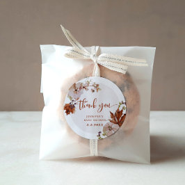 Rustikaler Kürbis Danke Runder Aufkleber