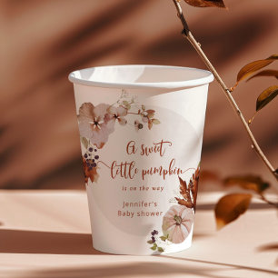 Rustikaler Kürbis danke: tag Pappbecher