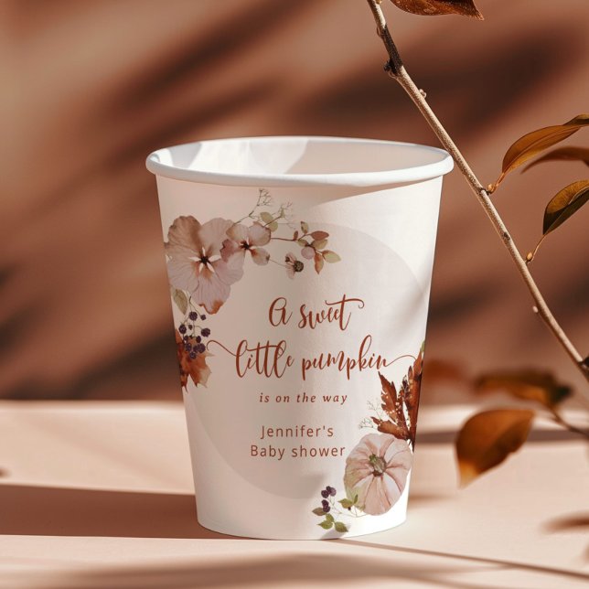 Rustikaler Kürbis danke: tag Pappbecher (Von Creator hochgeladen)