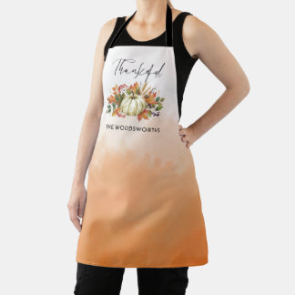 Rustikaler Kürbis-Familienname Thanksgiving Orange Schürze