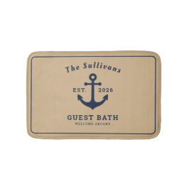 Rustikaler Küstenanker Navy Beige Benutzername Badematte