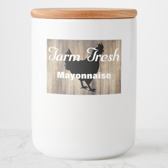 Rustikaler Landbau Frische Henne & Barnholz Lebensmitteletikett (Vorderseite)