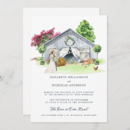 Rustikaler Landbetrieb | Elegant Barn Wedding Einladung