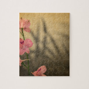 rustikaler Landgarten Rosa Blume Wildblume Puzzle