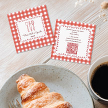 Rustikaler Landhaus-Gingham-Bäckerei-QR-Code