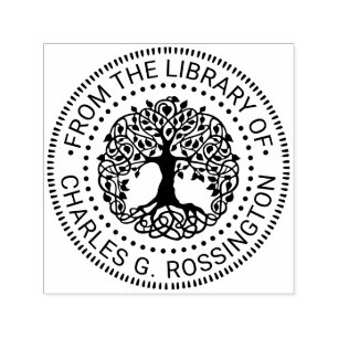 Rustikaler Laubbaum mit Wurzeln NT Bibliotheksbuch Permastempel