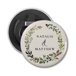 Rustikaler Laubkranz Herbst Winterhochzeit Party Flaschenöffner