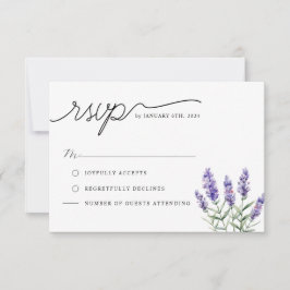 Rustikaler Lavendel RSVP Karte