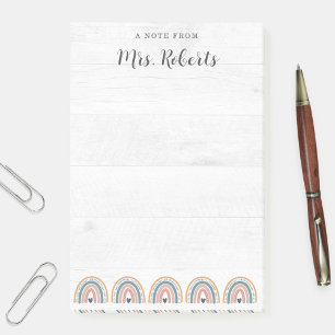 Rustikaler Lehrer Wertschätzung Boho Rainbow Post-it Klebezettel