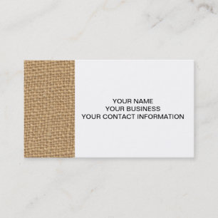 Rustikaler Leinwand-Hintergrund gedruckt Visitenkarte