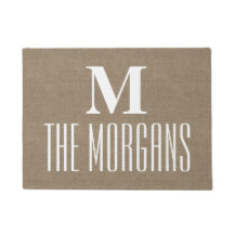 Rustikaler Leinwandeleganter Chic-mit Monogramm