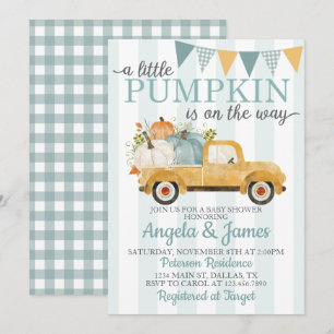 Rustikaler LKW Baby Dusche Einladung Pumpkin Patch
