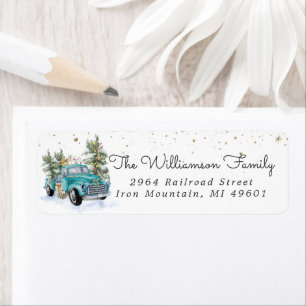 Rustikaler LKW   Christmas Return Address Label