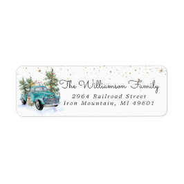 Rustikaler LKW | Christmas Return Address Label