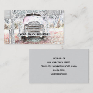 Rustikaler Lkw Vintag-weißgraue Retro gestört Visitenkarte