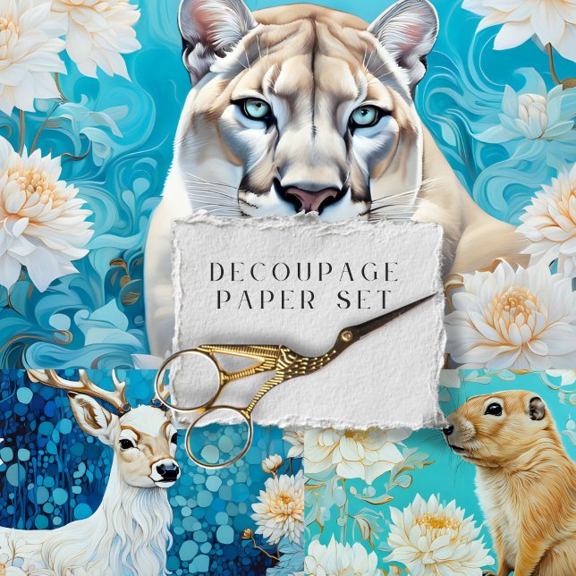 Rustikaler Löwe Deer Prairie Dog Decoupage Geschenkpapier Set (Von Creator hochgeladen)
