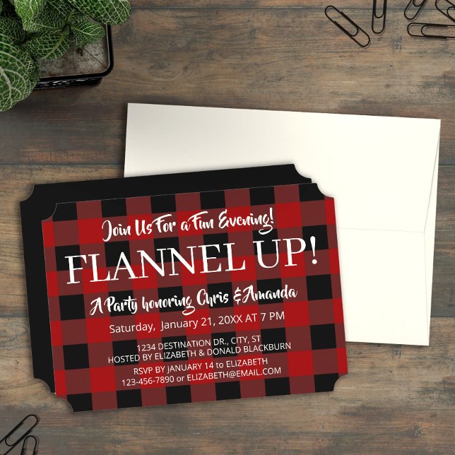 Rustikaler Lumberjack Karierter Feiertag Einladung (Rustic Lumberjack Plaid Celebration Event Occasion Invitation)