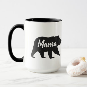 Rustikaler Mama-Bär Einfache Schwarz-Weiß-Kaffee-T Tasse
