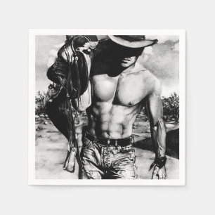Rustikaler Männer Niedlicher Western Cowboy Cool H Serviette