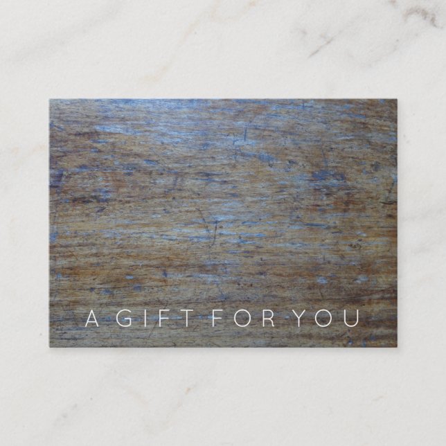 Rustikaler männlicher Geschenkgutschein des Holz-| Rabattkarte (Vorderseite)