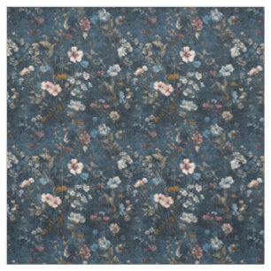 Rustikaler marineblauer botanischer eleganter Vint Stoff