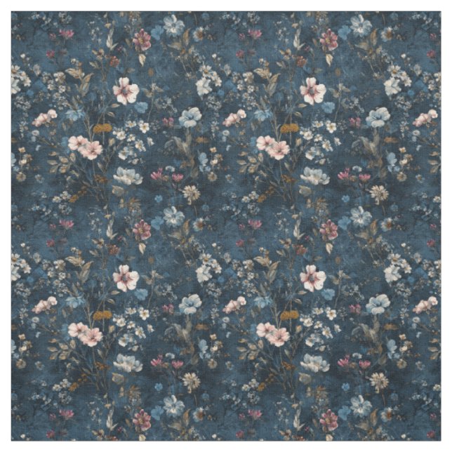 Rustikaler marineblauer botanischer eleganter Vint Stoff (Muster)