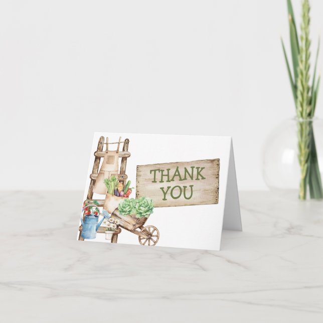 Rustikaler Markt Kinderdusche Dankeskarte (Vorderseite)