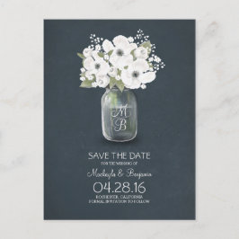 Rustikaler Mason Jar Baby Atem Save the Date Ankündigungspostkarte