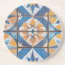 Rustikaler, mediterraner Gemusterter Sandstein Unt Getränkeuntersetzer