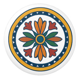 Rustikaler Mexican Talavera Floral Keramik Knochen Keramikknauf
