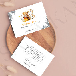 Rustikaler Minimalbär Honig 3. Geburtstag Danke