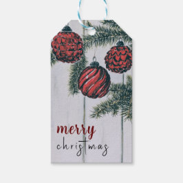 Rustikaler Minimalistischer Weihnachtsurlaub Geschenkanhänger