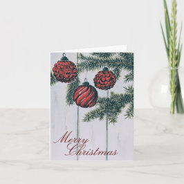 Rustikaler Minimalistischer Weihnachtsurlaub Karte