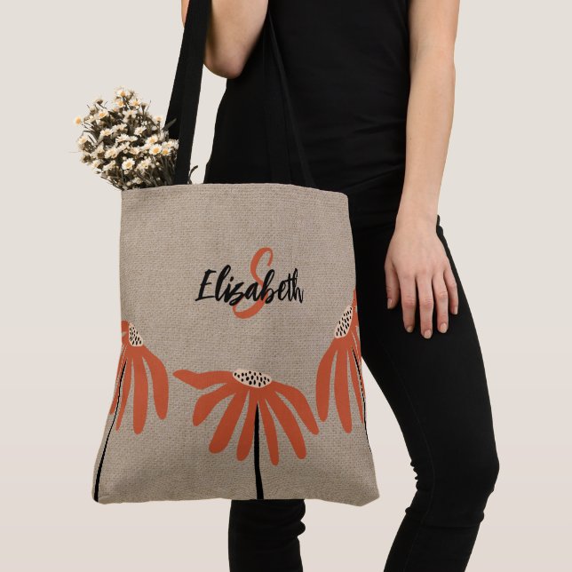 Rustikaler Mit Monogramm Name Orange Black Tan (Von Nahem)