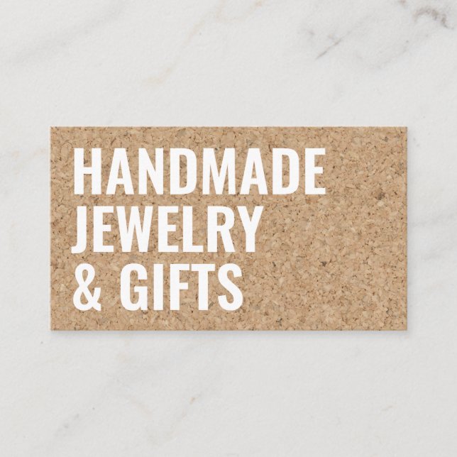 Rustikaler, moderner, brauner Kork handgemachter,  Visitenkarte (Vorderseite)