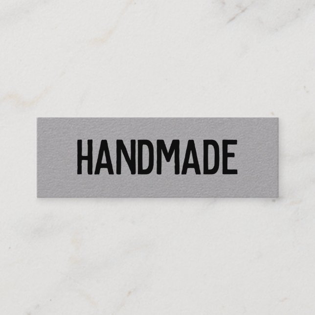 Rustikaler, moderner Graumacher, handgemachte Gesc Mini Visitenkarte (Vorderseite)