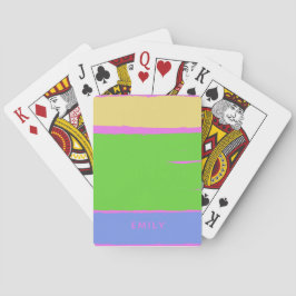 Rustikaler, moderner, rosa, grün-gelber Individuel Spielkarten