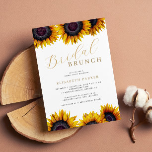Rustikaler, moderner Sonnenblumenbrunch Einladung
