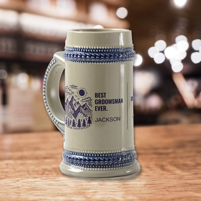 Rustikaler moderner Trauzeuge Bierglas (Best Groomsman Ever Custom Stein )