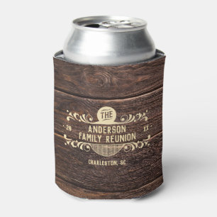 Rustikaler moderner Vintage-Trendy-Familienwappen- Dosenkühler