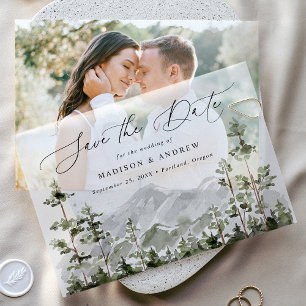 Rustikaler Mount Evergreen Forest Save the Date