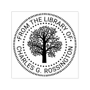 Rustikaler Name der Baumbibliothek Permastempel