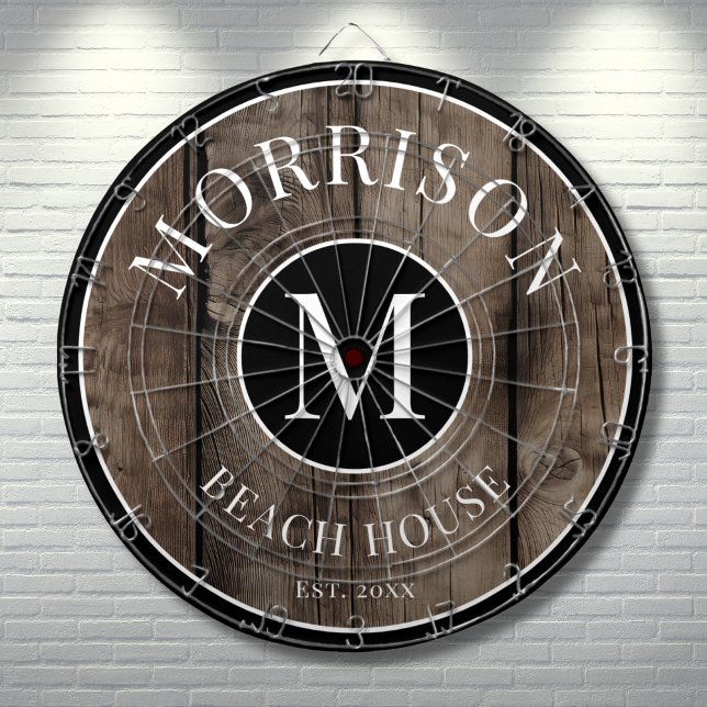 Rustikaler Name der Holzfamilie Dartscheibe (Rustic Wood Family Name Dart Board)