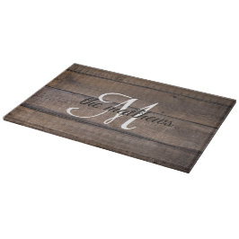 Rustikaler Name des Baumstall-Monogrammes Schneidebrett