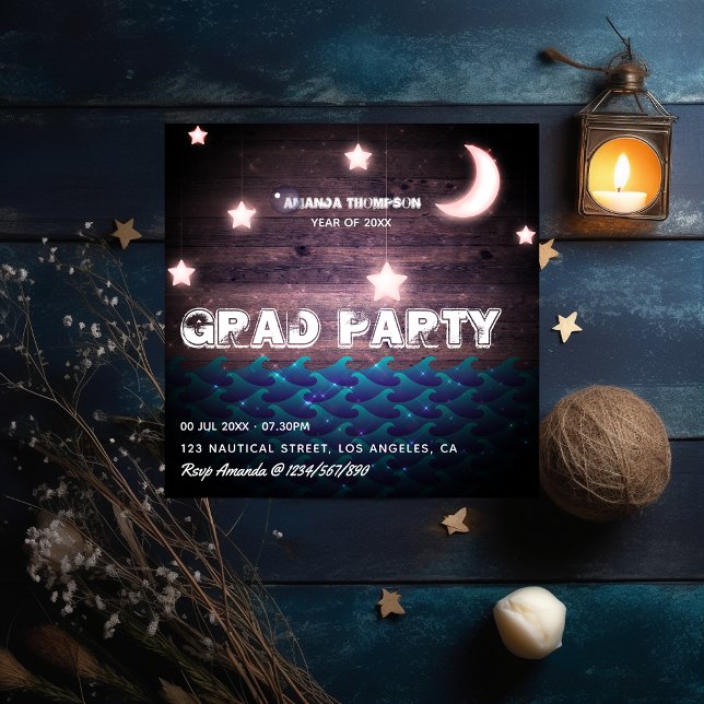 Rustikaler Nautiker Abschluss Einladung (Von Creator hochgeladen)
