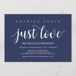 Rustikaler Navy Blue Wedding Elopement Empfang Einladung