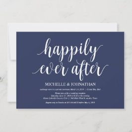 Rustikaler Navy Blue Wedding Elopement Empfang Einladung