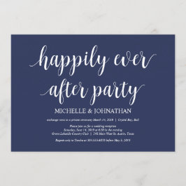 Rustikaler Navy Blue Wedding Elopement Empfang Einladung