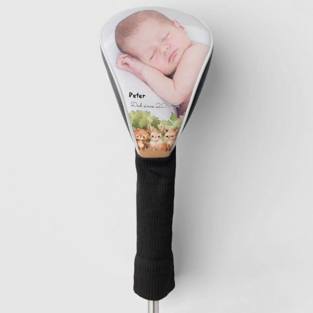 Rustikaler New Dad Baby Boy Golf Headcover (Vorderseite)