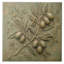Rustikaler Olivenhain Botanischer Faux-Relief Fliese